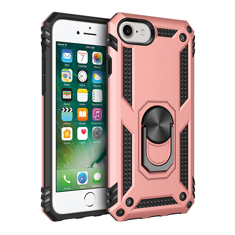 iPhone SE2020 / 8 / 7 Tech Armor RING Grip Case with Metal Plate (Rose Gold)